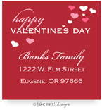 Take Note Designs Valentine's Day Address Labels - Red Valentine's Hearts